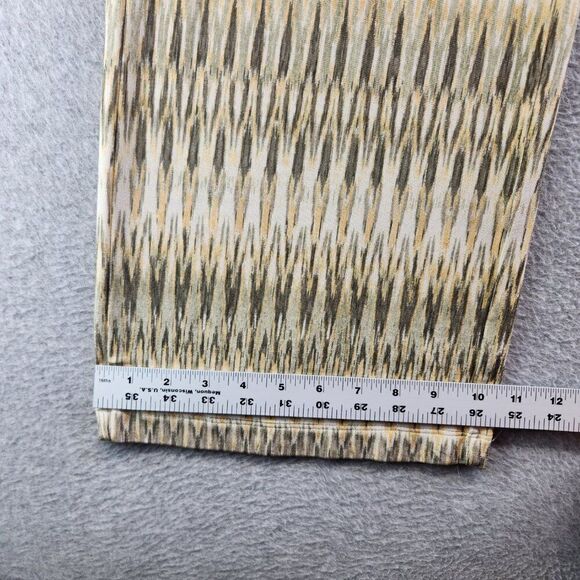 Chicos Travelers Pants Womens 1 Medium Yellow Striped Pull On Slinky Wide Leg - Picture 8 of 14